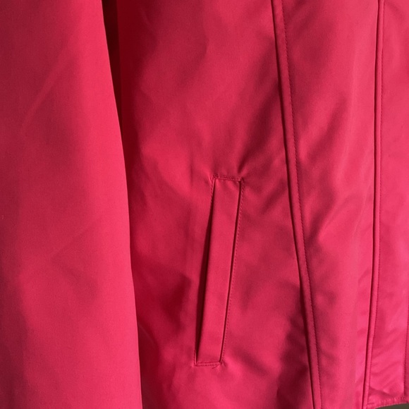 Dennis by Dennis Basso Women's L Hot Pink Rain Coat Hooded Jacket NEW - Picture 5 of 10